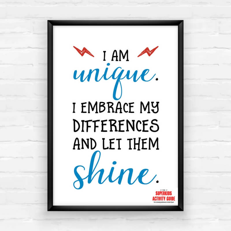 Empowering Wall Art Printable Pack - I Am Unique!